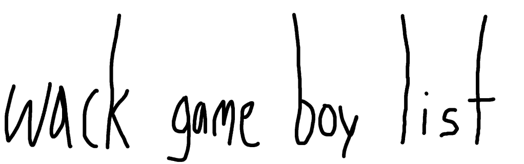wack game boy list